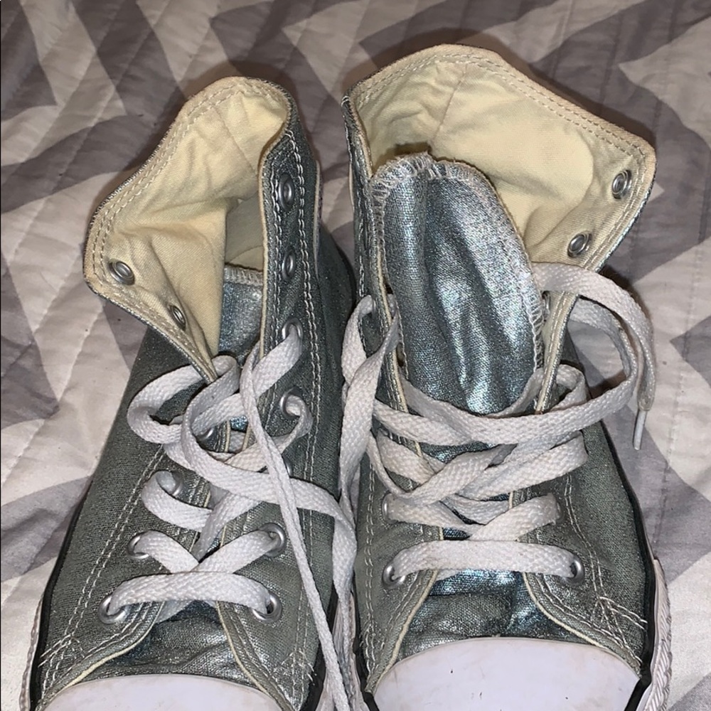 silver Sparkle converse - Picture 4 of 4